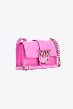 Sacs À Bandoulière|PINKO Mini Love Bag One En Cuir Degrade Brillant Galleria Petale De Rose-Vieil Argent