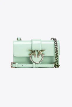 Sacs À Bandoulière|PINKO Mini Love Bag One En Cuir Degrade Brillant Galleria Vert Pastel-Vieil Argent