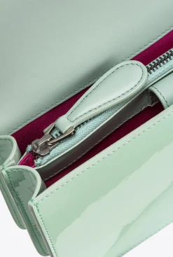 Sacs À Bandoulière|PINKO Mini Love Bag One En Cuir Degrade Brillant Galleria Vert Pastel-Vieil Argent