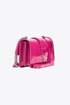 Sacs À Bandoulière|PINKO Mini Love Bag One En Cuir Degrade Brillant Galleria Baie Fuchsia-Vieil Argent