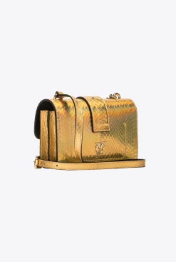 Sacs De Soirée|PINKO Mini Love Bag One En Reptile Lame Galleria Or-Or Brillant
