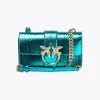 Sacs De Soirée|PINKO Mini Love Bag One En Reptile Lame Galleria Petrole-Or Brillant