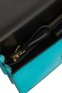 Sacs De Soirée|PINKO Mini Love Bag One En Reptile Lame Galleria Petrole-Or Brillant