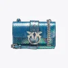 Sacs De Soirée|PINKO Mini Love Bag One En Reptile Lame Galleria Rose/Vert/Violet-Nickel Brillant