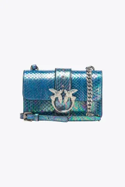 Sacs De Soirée|PINKO Mini Love Bag One En Reptile Lame Galleria Rose/Vert/Violet-Nickel Brillant