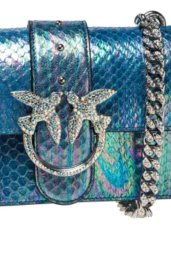 Sacs De Soirée|PINKO Mini Love Bag One En Reptile Lame Galleria Rose/Vert/Violet-Nickel Brillant