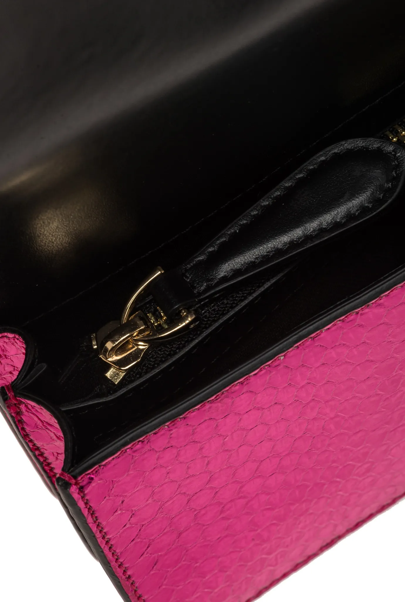Sacs À Bandoulière|PINKO Mini Love Bag One En Reptile Lame Galleria Fuchsia-Or Brillant
