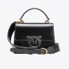 Sacs À Main|PINKO Mini Love Bag One Light A Anse Superieure Et Boucle En Cuir Noir-Vieil Or