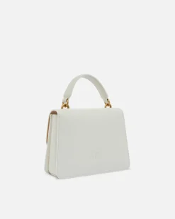 Sacs À Main|PINKO Mini Love Bag One Light Simply A Anse Superieure Blanc+Blanc-Or Antique