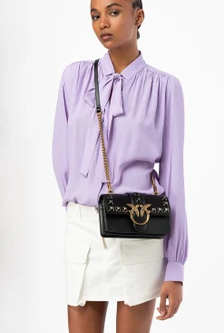 Sacs À Bandoulière|PINKO Mini Love Bag One Painted Studs Noir-Vieil Or