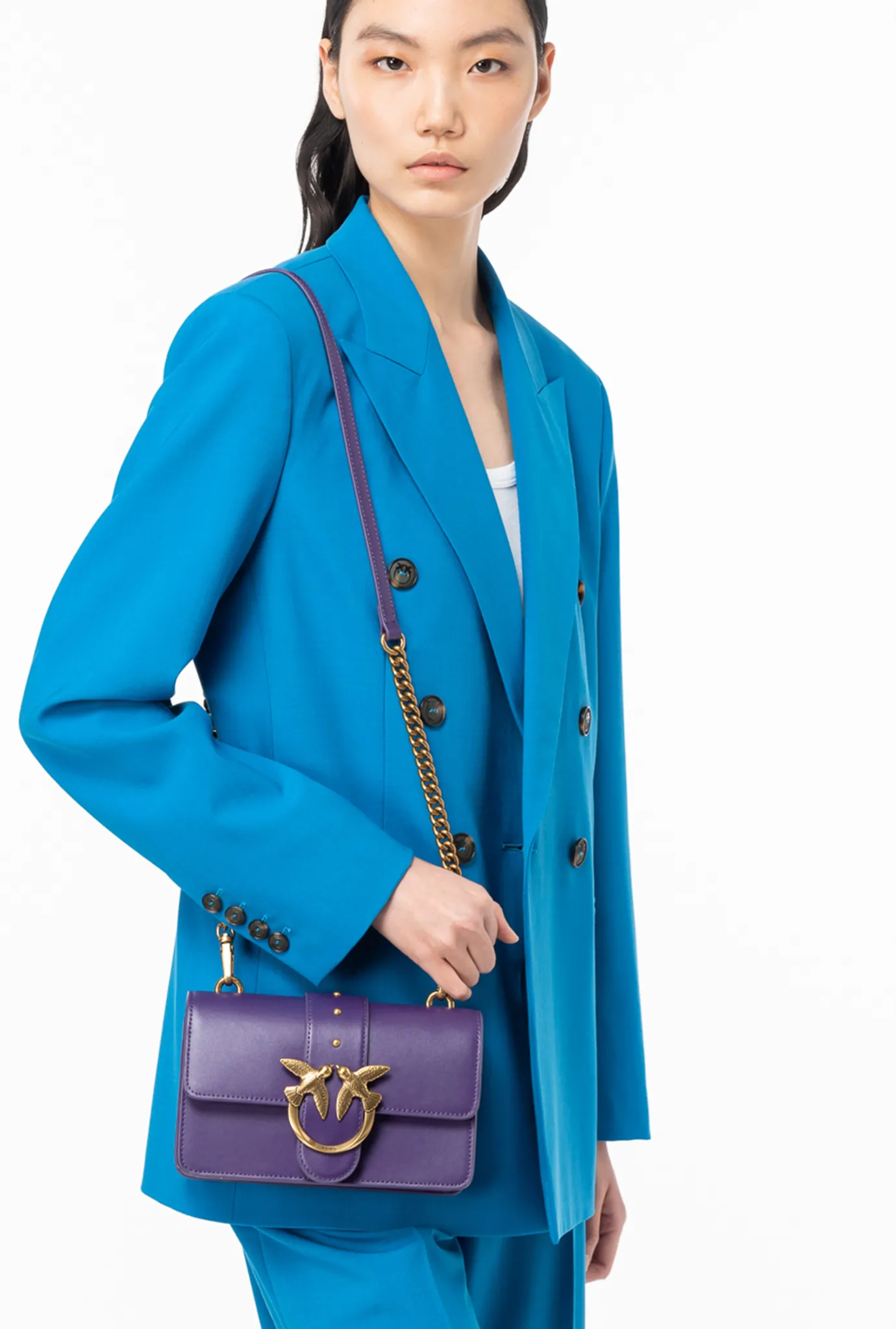 Sacs À Bandoulière|PINKO Mini Love Bag One Simply Violet Frangipanier-Or Antique