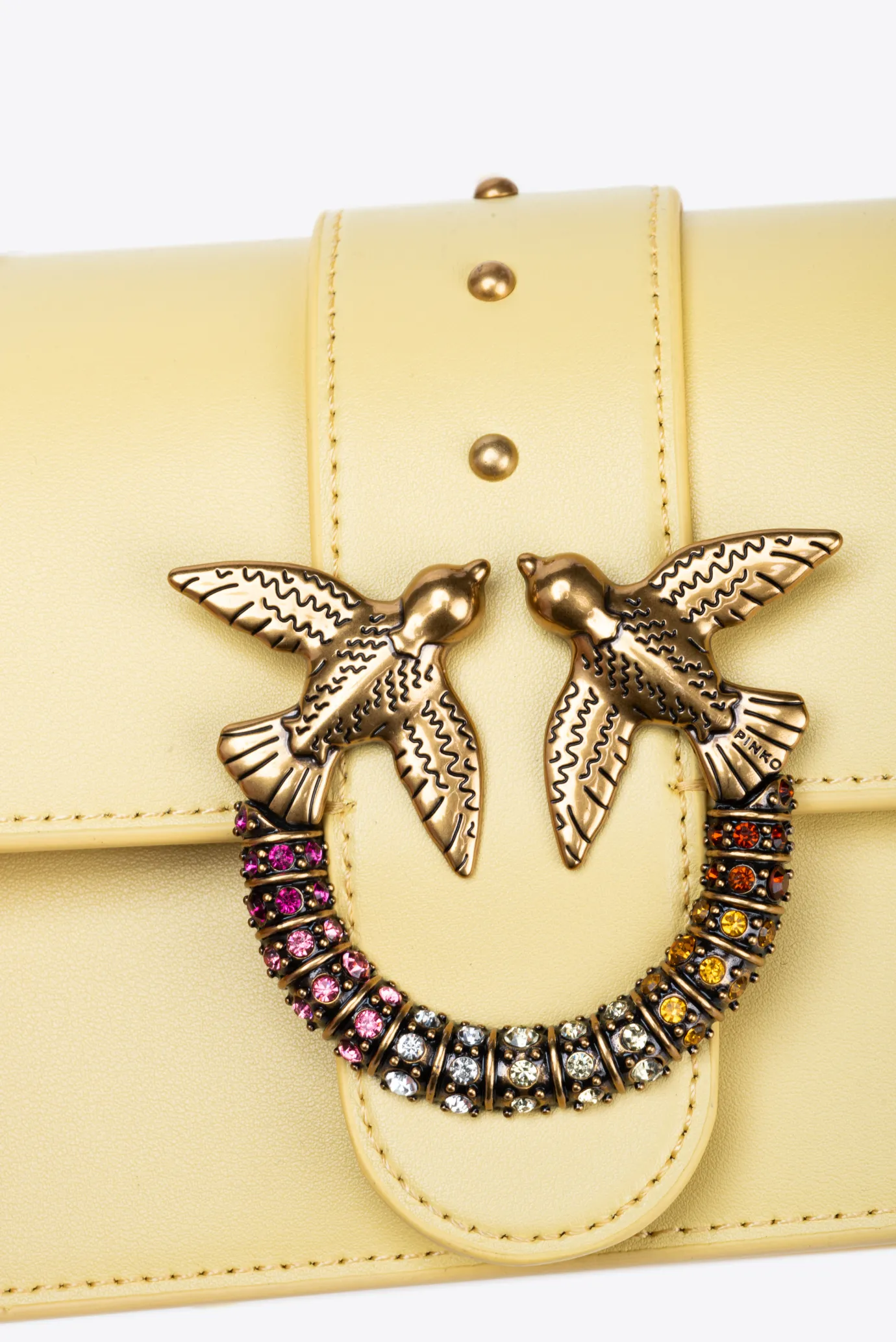 Sacs De Soirée|PINKO Mini Love Bag One Simply Jewel Jaune Aqueux-Or Antique