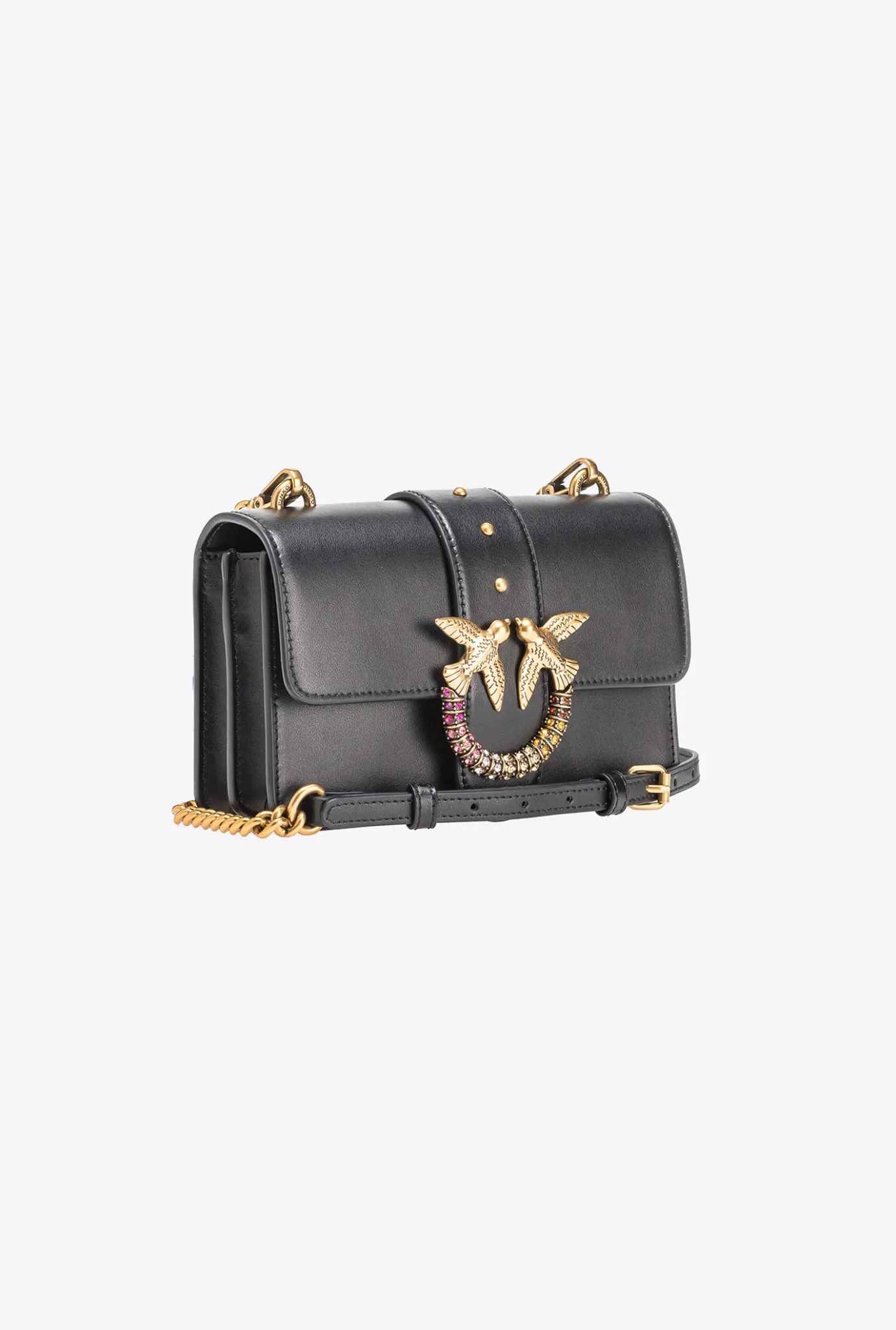Sacs De Soirée|PINKO Mini Love Bag One Simply Jewel Noir-Vieil Or