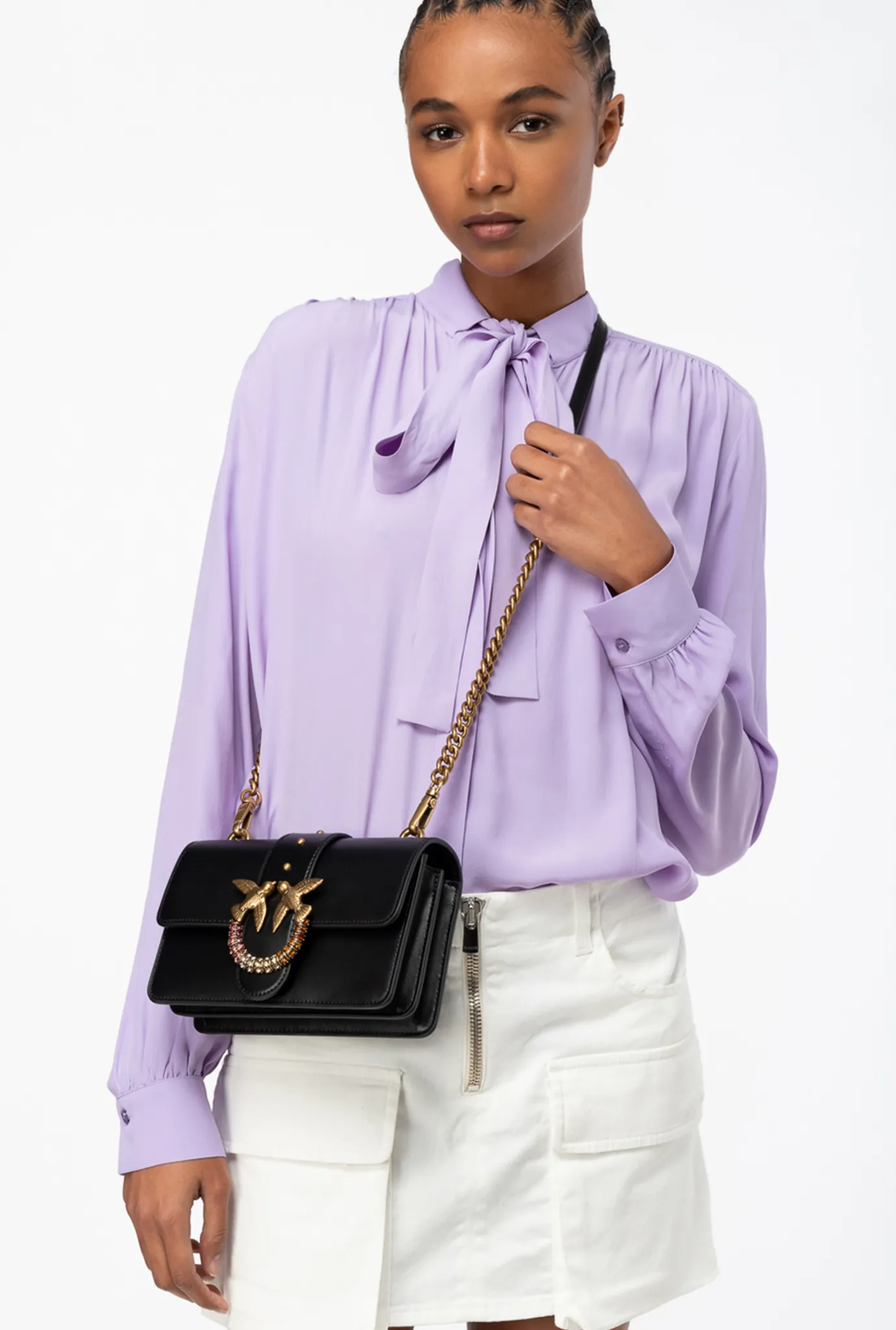 Sacs De Soirée|PINKO Mini Love Bag One Simply Jewel Noir-Vieil Or