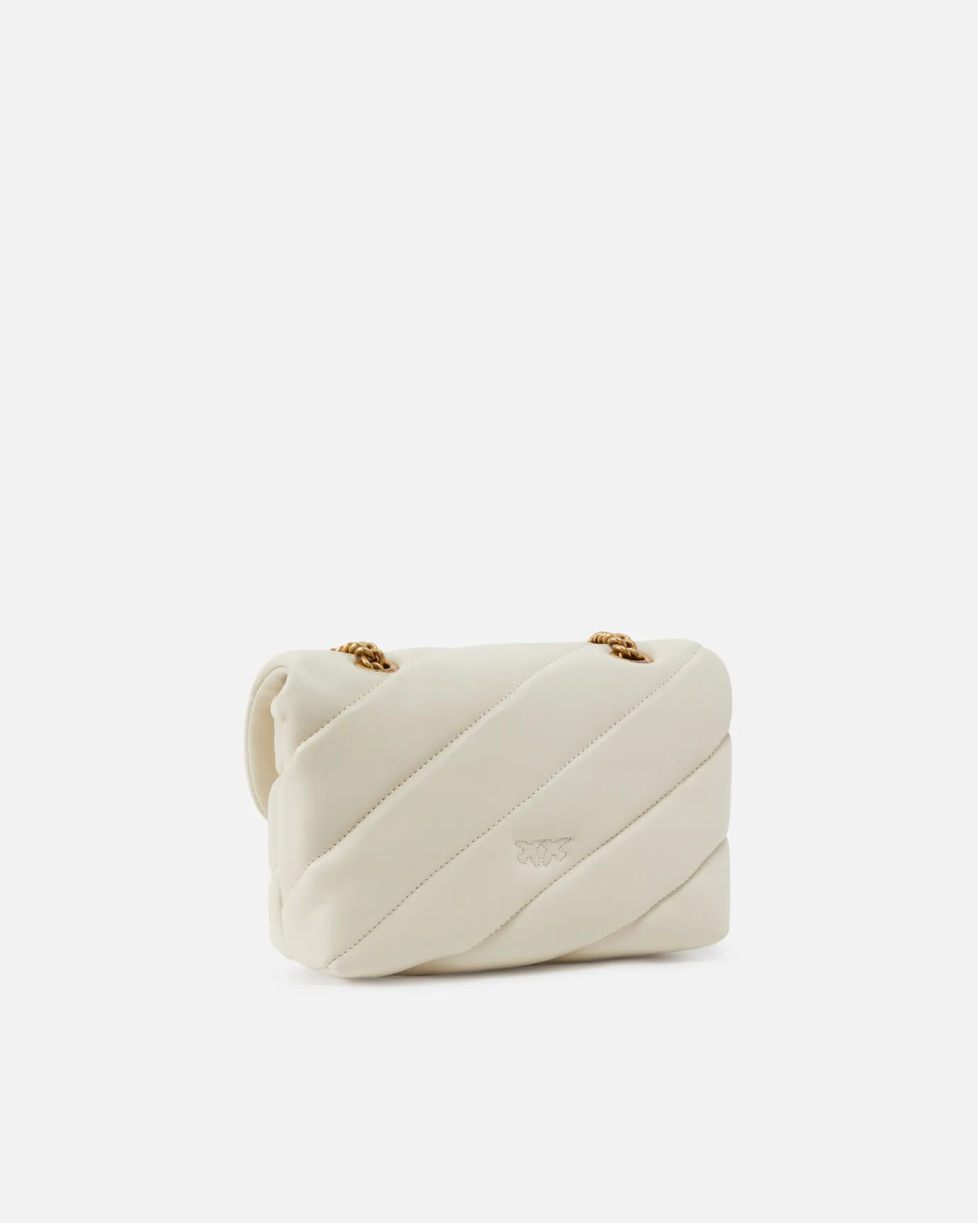 Sacs À Bandoulière|PINKO Mini Love Bag Puff Maxi Quilt Blanc+Blanc-Or Antique
