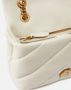 Sacs À Bandoulière|PINKO Mini Love Bag Puff Maxi Quilt Blanc+Blanc-Or Antique