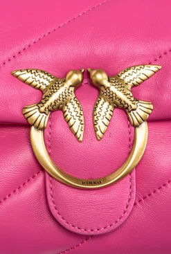Sacs Portés Épaule|PINKO Mini Love Bag Puff Maxi Quilt Fuchsia-Or Antique