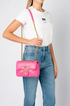 Sacs Portés Épaule|PINKO Mini Love Bag Puff Maxi Quilt Fuchsia-Or Antique