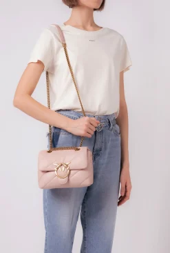 Sacs Portés Épaule|PINKO Mini Love Bag Puff Maxi Quilt Rose/Rose Poudre-Or Antique
