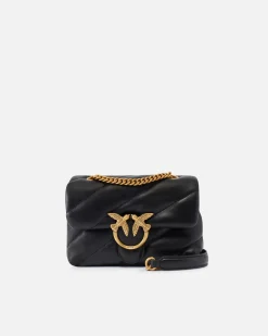 Sacs Portés Épaule|PINKO Mini Love Bag Puff Maxi Quilt Noir-Vieil Or