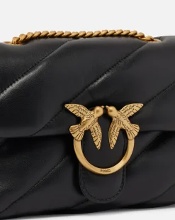 Sacs Portés Épaule|PINKO Mini Love Bag Puff Maxi Quilt Noir-Vieil Or
