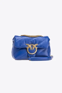 Sacs À Bandoulière|PINKO Mini Love Bag Puff Maxi Quilt Bleu Clematite-Or Antique