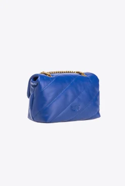 Sacs À Bandoulière|PINKO Mini Love Bag Puff Maxi Quilt Bleu Clematite-Or Antique
