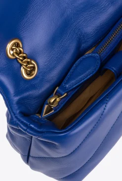 Sacs À Bandoulière|PINKO Mini Love Bag Puff Maxi Quilt Bleu Clematite-Or Antique