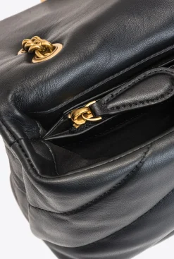 Sacs Portés Épaule|PINKO Mini Love Bag Puff Maxi Quilt Noir-Vieil Or