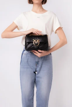 Sacs Portés Épaule|PINKO Mini Love Bag Puff Maxi Quilt Noir-Vieil Or