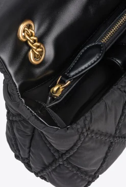 Sacs Portés Épaule|PINKO Mini Love Bag Puff Rhombus Noir-Vieil Or