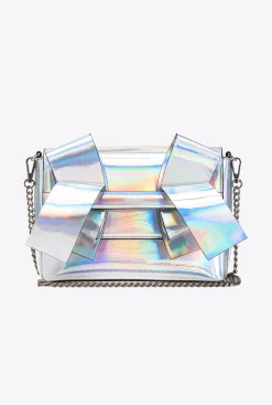 Sacs De Soirée|PINKO Mini Pochette Aika Effet Miroir Argent-Vieil Argent