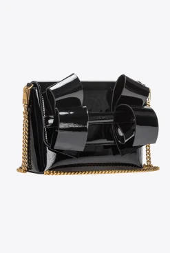 Sacs De Soirée|PINKO Mini Pochette Aika Effet Miroir Noir-Vieil Or