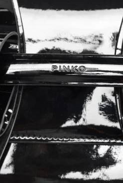 Sacs De Soirée|PINKO Mini Pochette Aika Effet Miroir Noir-Vieil Or