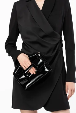 Sacs De Soirée|PINKO Mini Pochette Aika Effet Miroir Noir-Vieil Or