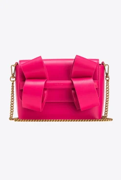 Pochettes|PINKO Mini Pochette Aika En Cuir Rose Pinko-Or Antique