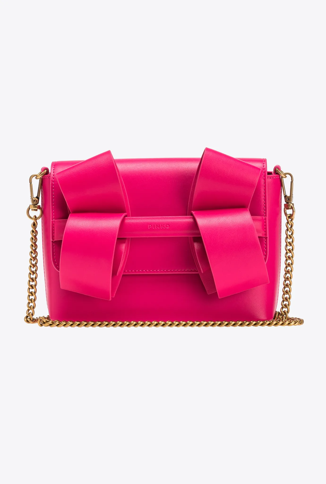 Pochettes|PINKO Mini Pochette Aika En Cuir Rose Pinko-Or Antique