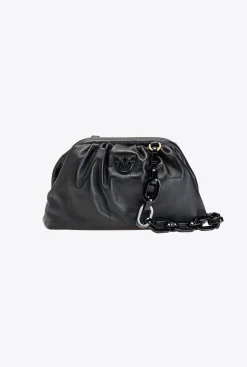 Pochettes|PINKO Mini Pochette Chain Color Block Noir Limousine Color Block