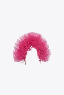 Sacs De Soirée|PINKO Mini Sac En Cuir Nappa Avec Anse En Tulle Rose Pinko-Or Antique
