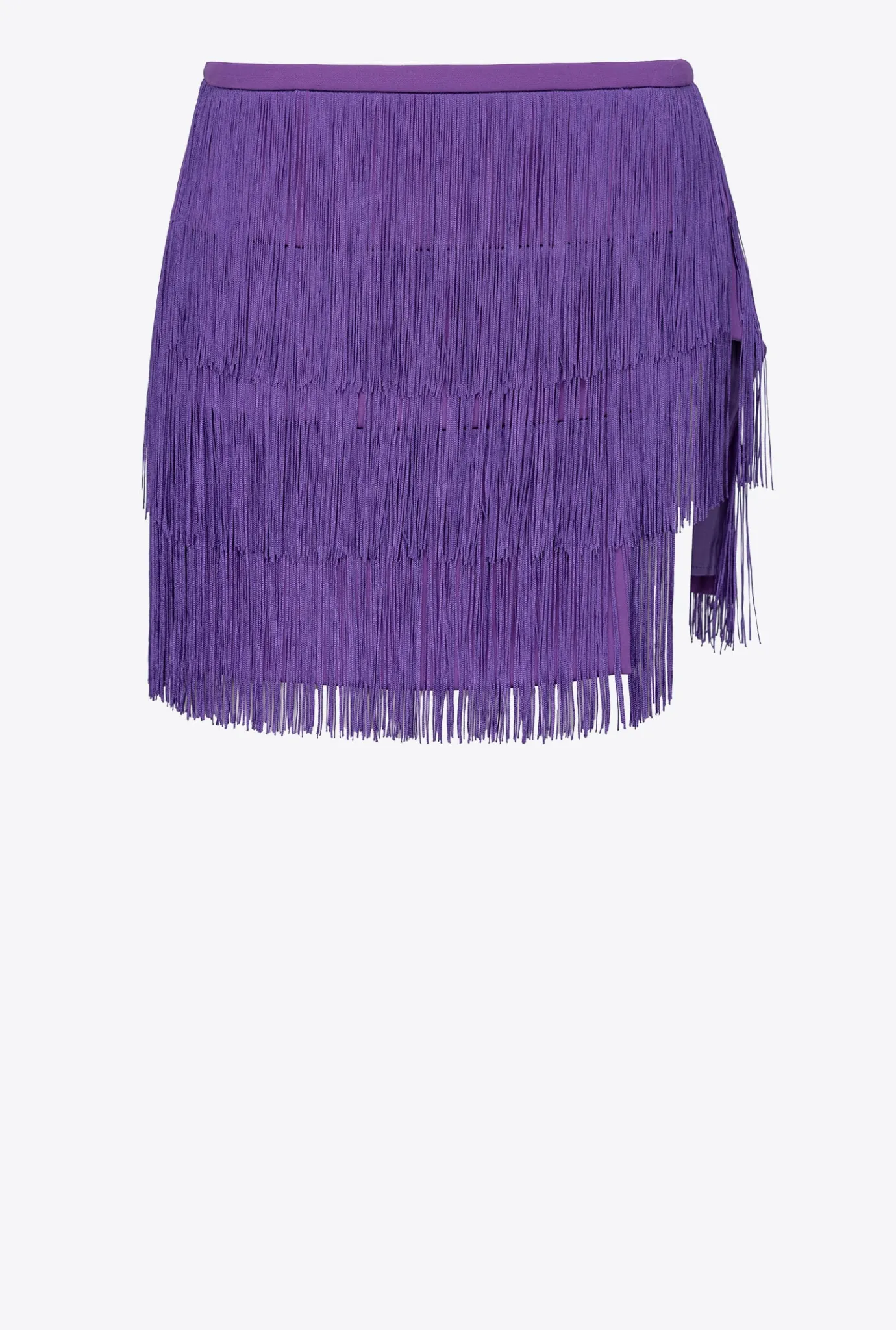 Jupes|PINKO Mini-Jupe A Franges Fines Violet Pensee