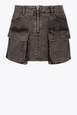 Jupes|PINKO Mini-Jupe Cargo Noir Limousine