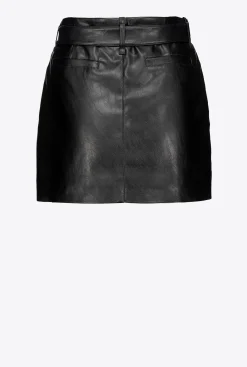 Jupes|PINKO Mini-Jupe Ceinturee Noir Limousine