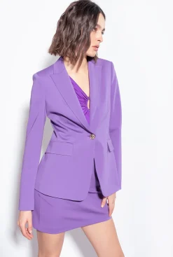 Jupes|PINKO Mini-Jupe Effet Scuba Lilas Lavande