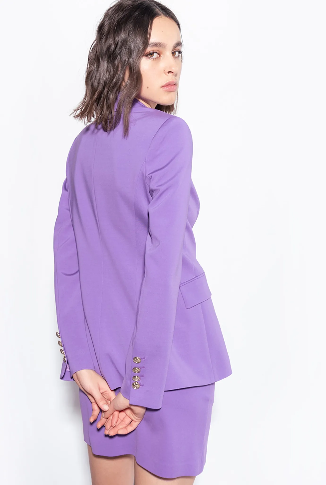 Jupes|PINKO Mini-Jupe Effet Scuba Lilas Lavande