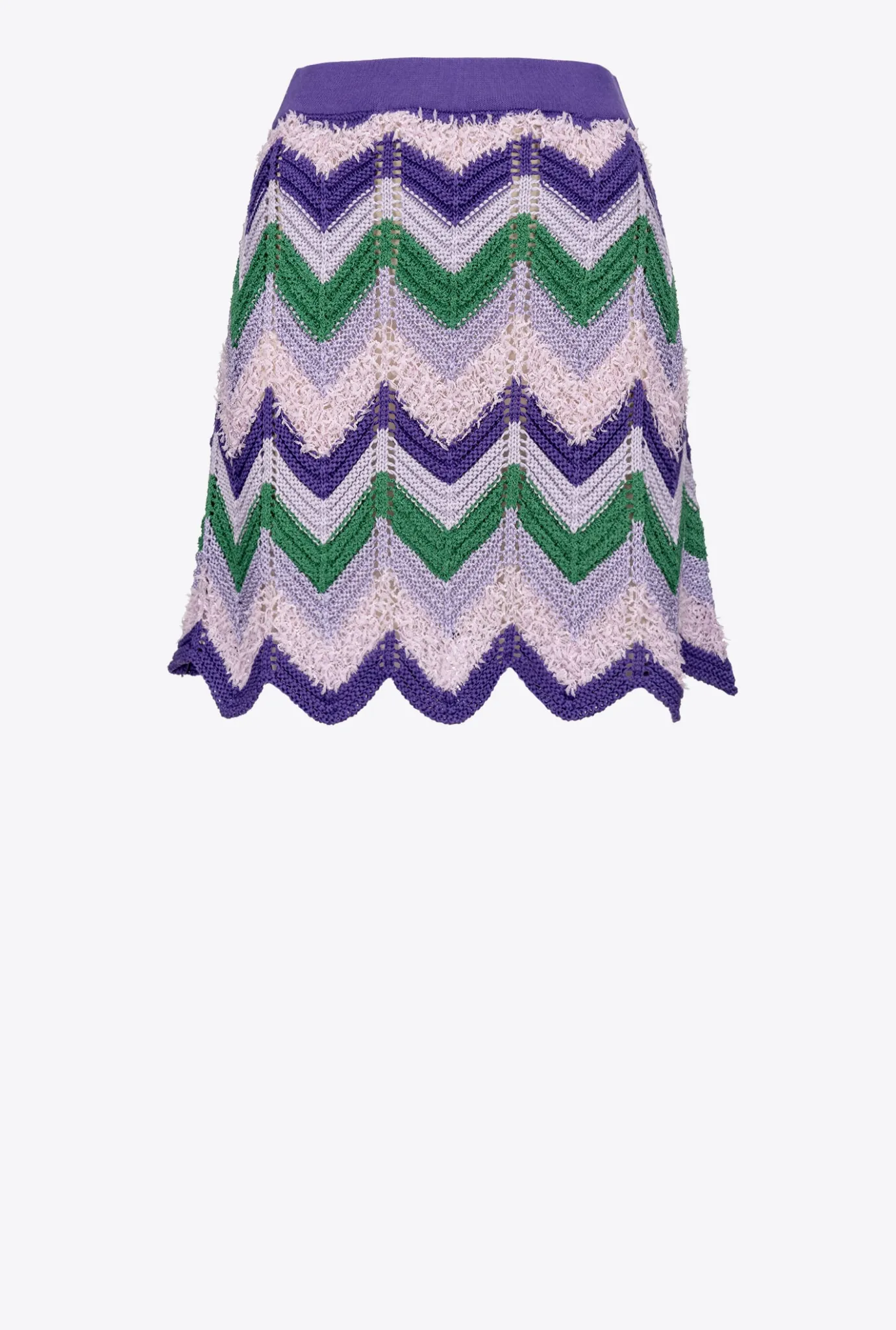 Jupes|PINKO Mini-Jupe En Crochet Multi. Vert/Lilas