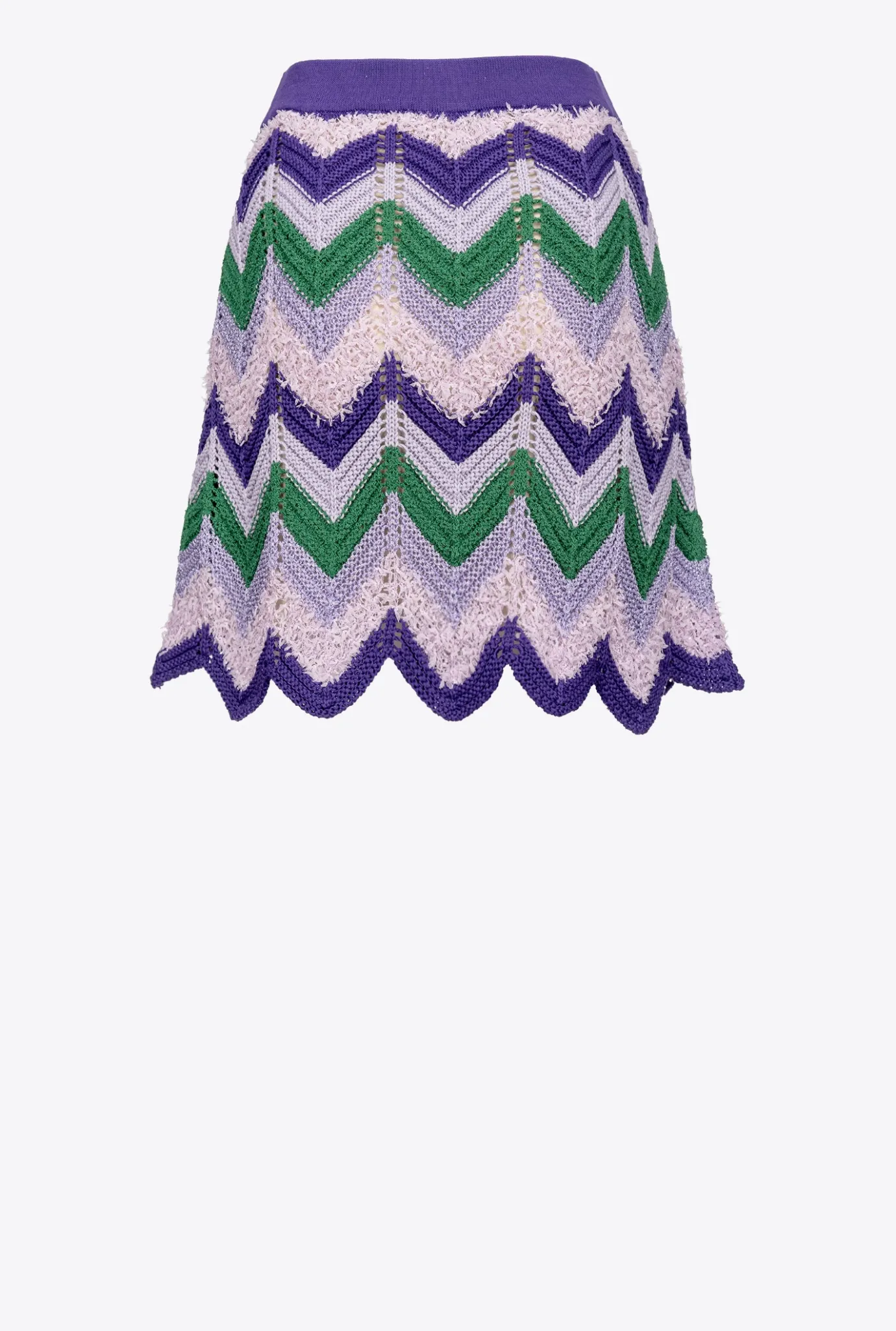 Jupes|PINKO Mini-Jupe En Crochet Multi. Vert/Lilas
