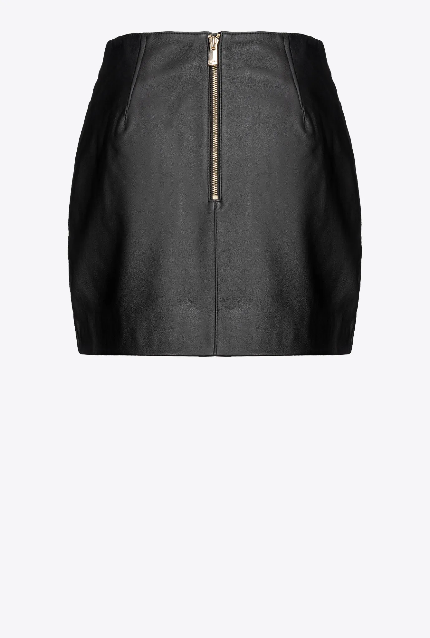 Jupes|PINKO Mini-Jupe En Cuir Nappa Noir Limousine