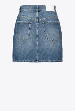 Jupes|PINKO Mini-Jupe En Denim Vintage Delavage Vintage Moyen
