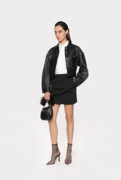 Jupes|PINKO Mini-Jupe Evasee Noir Limousine