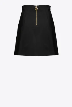Jupes|PINKO Mini-Jupe Fendue Noir Limousine